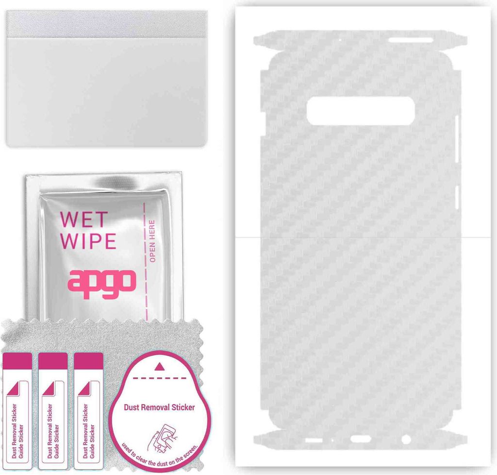 apgo Rückseite + Seiten Schutzfolie, Skin, kompatibel mit Samsung Galaxy S10 Plus, Hinten Displayschutzfolie aus Vinylfolie, kratzfest, einfache M...