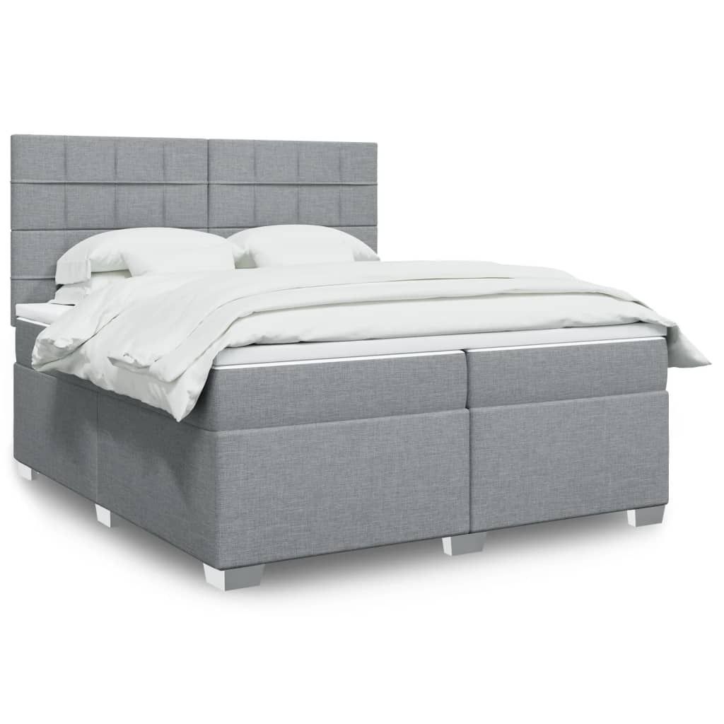 "2026 Promotion" Boxspringbett mit Matratze - Hellgrau 200x200 cm - Stoff - Polsterbett CC15141