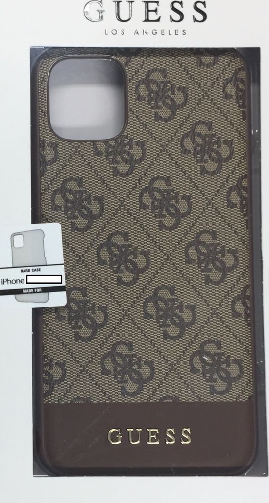 Guess Hüllen Schutzhülle Guess 4G Stripe iPhone 11 Pro Max braun