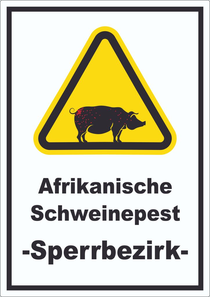 Afrikanische Schweinpest Aufkleber A5 (148x210mm)