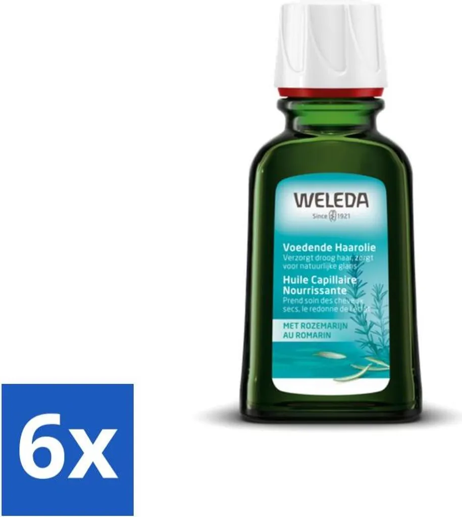 Stock 6 Pezzi Weleda Olio Capelli Nutriente Rosmarino 50ml Bio