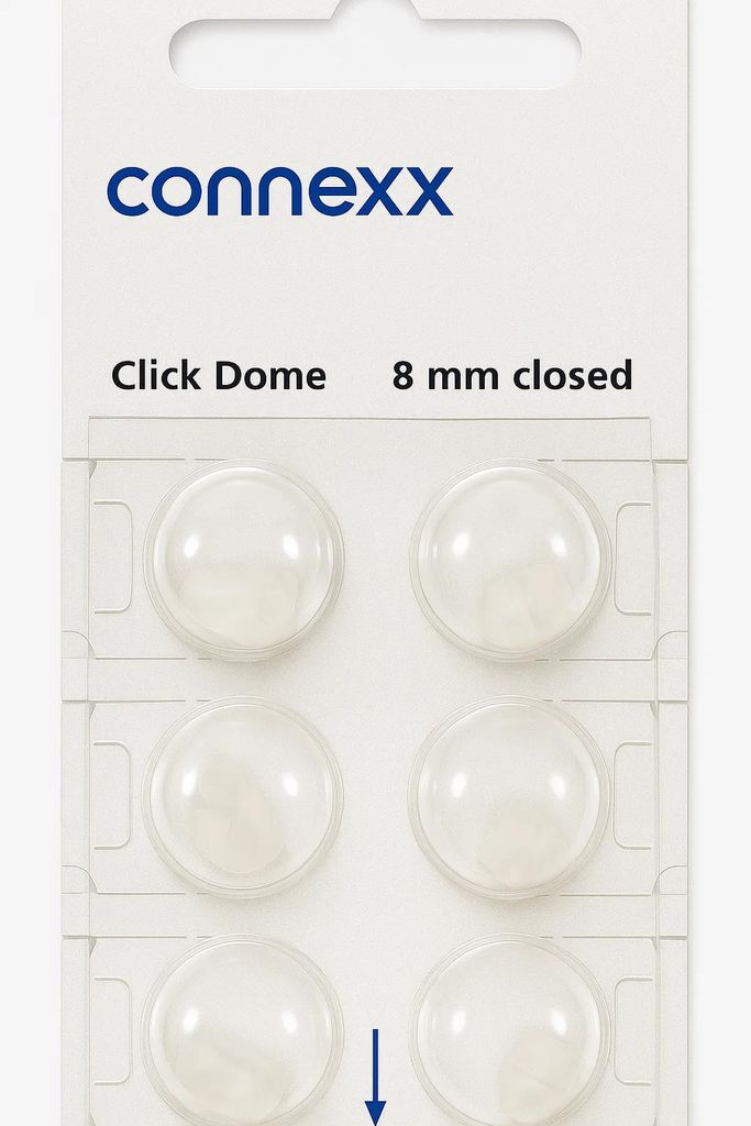 connexx Click Domes 8 mm closed 6er Blister Weiß Produktbild 
