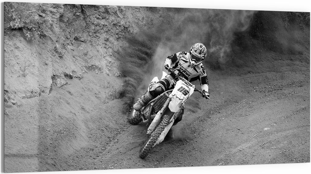 DEQORI Glasbild Echtglas 100x50 cm 'Offroad Drift' Wandbild Bild modern Deko