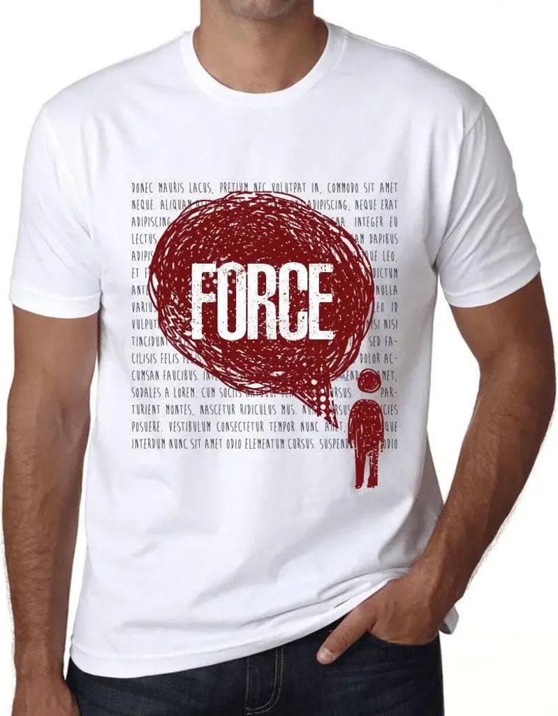 Herren Grafik T-Shirt Gedankenkraft – Thoughts Force – Öko-Verantwortlich Vintage Jahrgang Kurzarm Lustige Druck Geburtstag Geschenk Mann