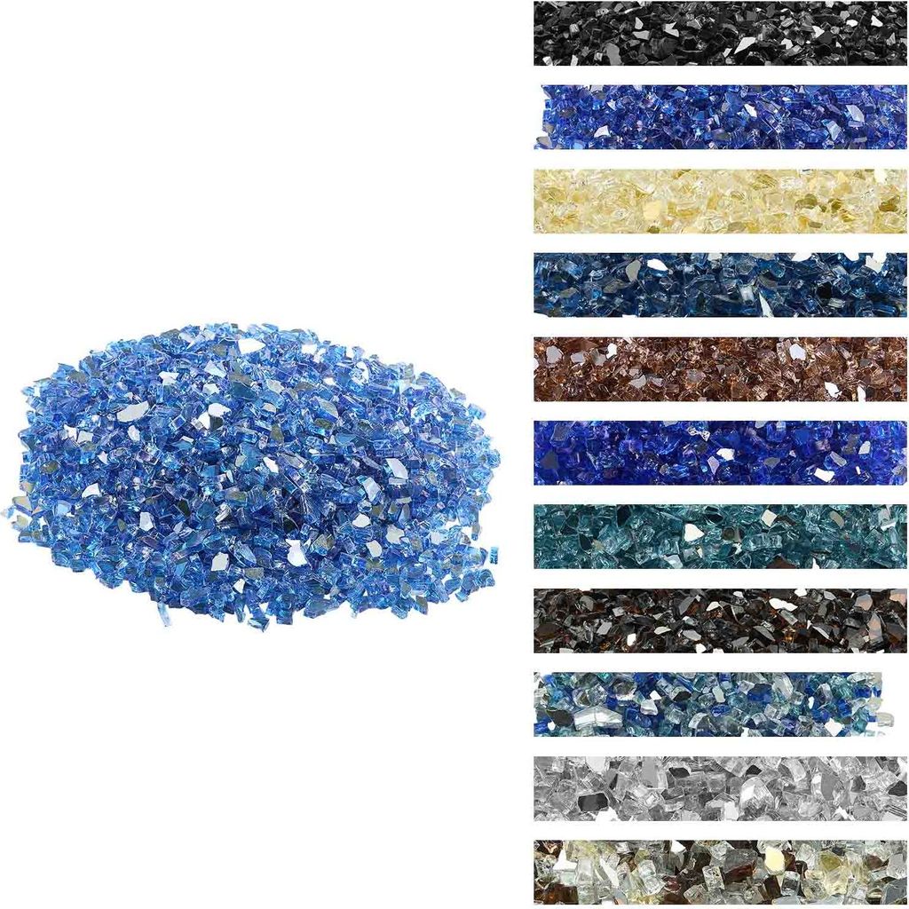 VEVOR Feuerglas, 4,5 kg hochtemperaturbeständige Glassteine, 6,35 mm reflektierende Feuerstellen-Glasperlen, Feuerstelle Glasfelsen, Kaminglas, Fe...