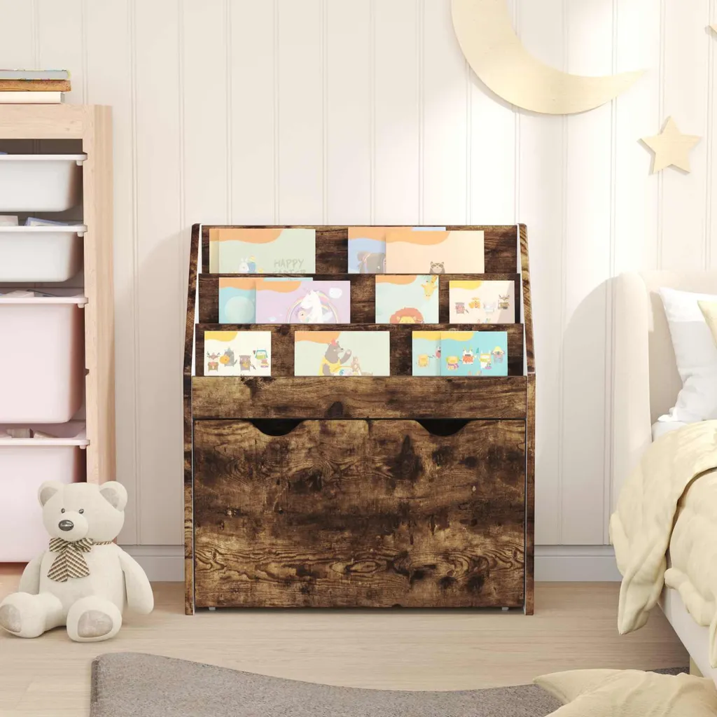 SYFAX™ Libreria per Bambini Rovere Fumé 60cm con Cassetto | Design Moderno - 4