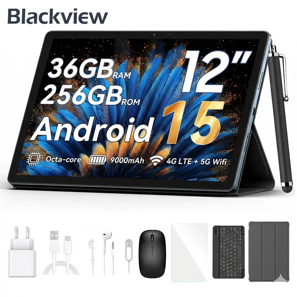 Tablette Android 15 12 Pouces 2K Résout vos Problèmes de Stockage 2To