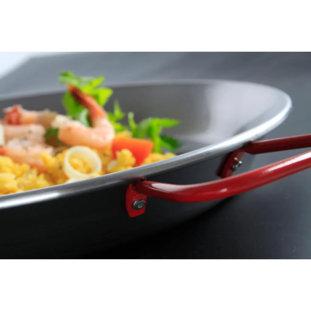 Poêle à paella HENDI 146804 en acier poli ⌀800mm - Idéal pour grils à gaz