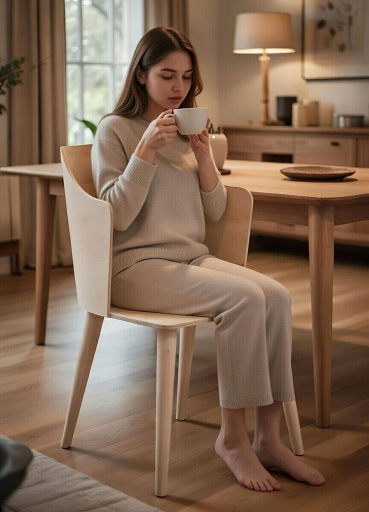 Komfortabler Holzstuhl mit ergonomischer Rückenlehne für optimalen Sitzkomfort