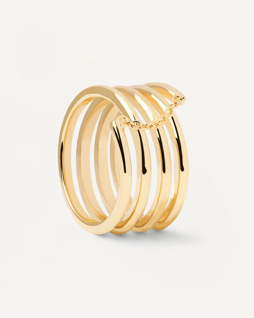 PDPAOLA Spring Gold Ring - Anello Spirale Infinita Argento Oro 18K - 4