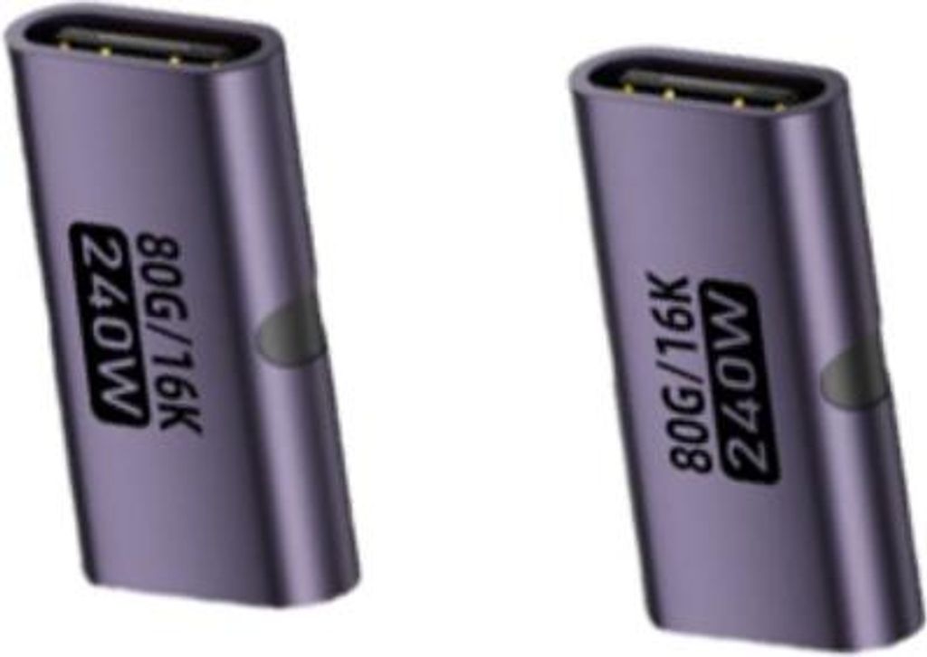 INF Type C Kupplungsadapter 240W 80Gbps 16K Aluminium 5er Set für Laptop und Monitor Violett