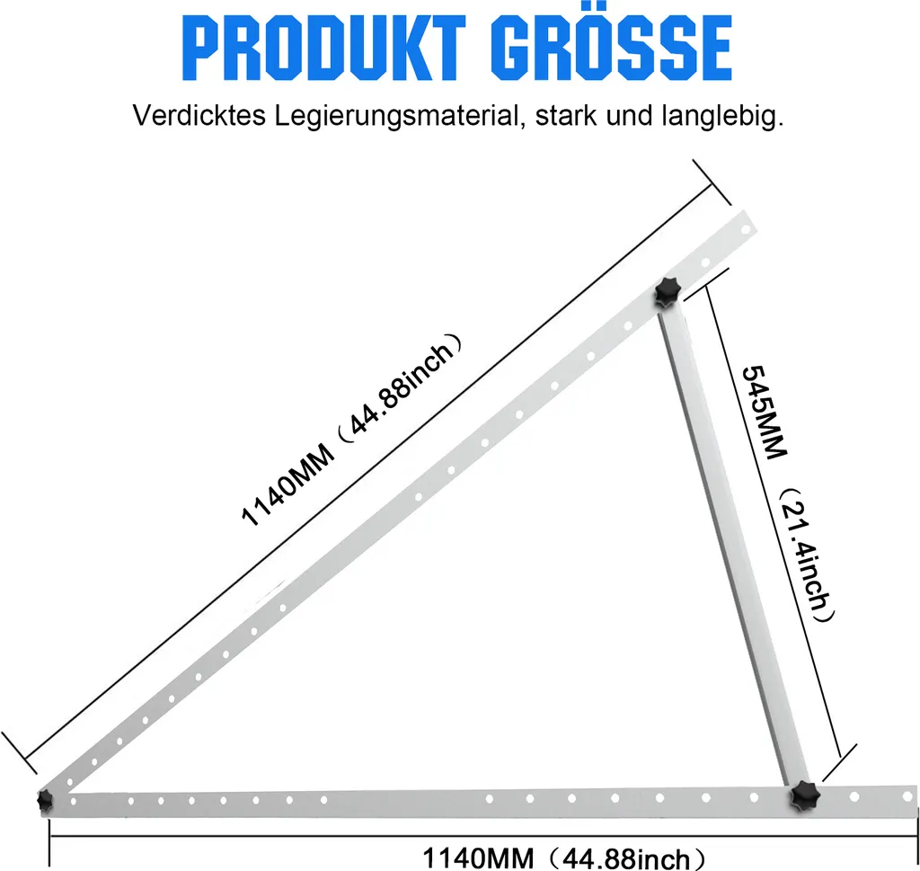 Staffe Solari 114cm per Tetto Piano e Balcone - Kit 8 Pezzi Robusti - 7