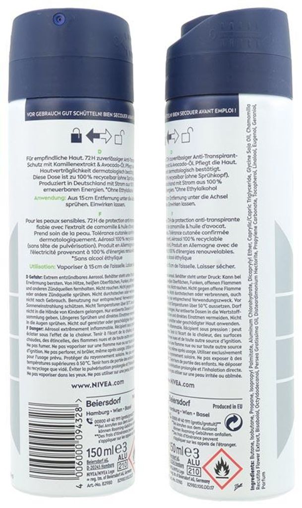 Nivea Spray for Men Sensitive Protect für empfindliche Haut Produktbild 