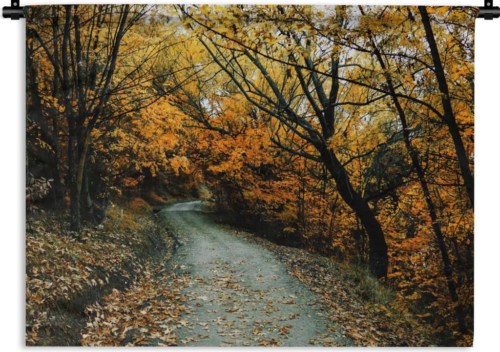 MuchoWow Wandteppich Wandbehang Blätter - Herbst - Wald 150x112.50 cm Tapisserie Dekoration Wandtuch - Wanddecke - Wandteppiche