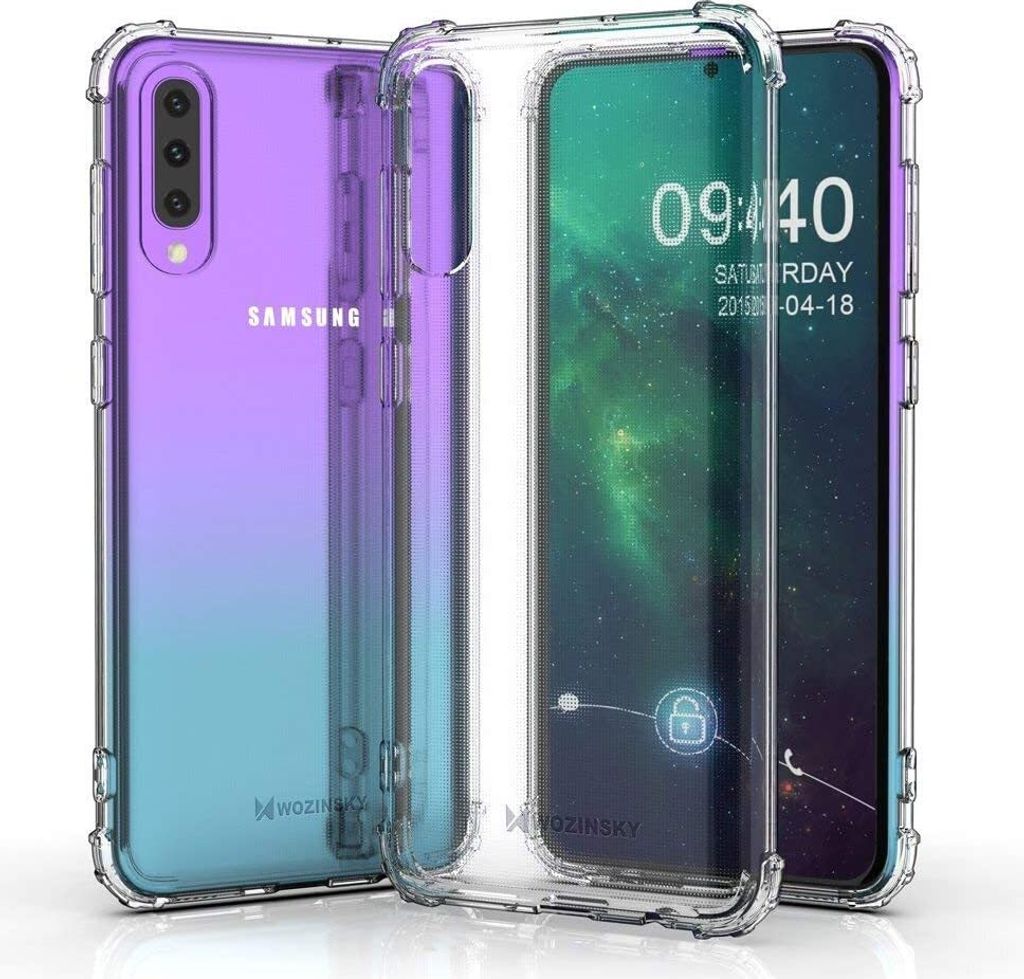 Panzerhülle Bumper Wozinsky SchutzHülle kompatibel mit Samsung Galaxy A50 (A505F) Silikon Hülle Zubehör Tasche Panzerschale Panzer in Transparent