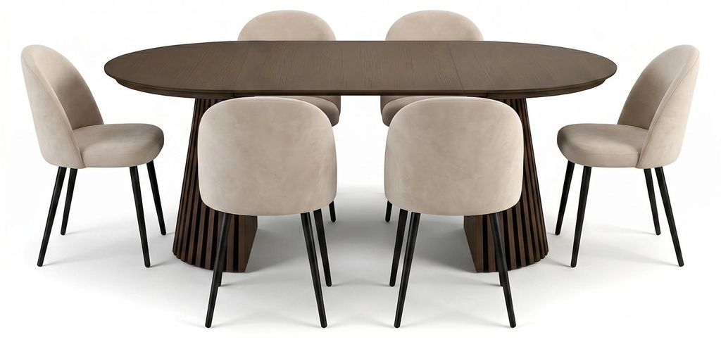 Set sala da pranzo Tokyo: tavolo rovere affumicato, 6 sedie Immagine del prodotto 