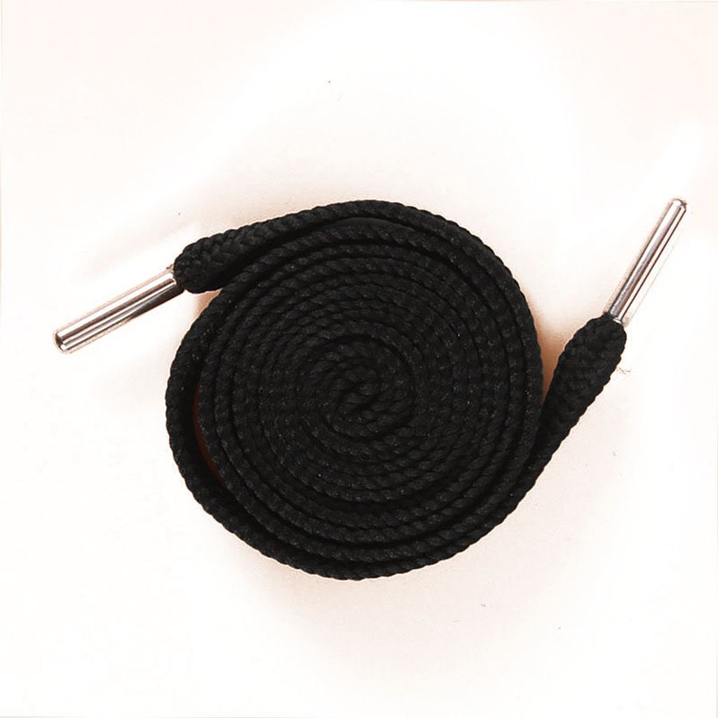 INF 120 cm lange Schnürsenkel mit nahtlosen Metallspitzen (2 Paar) Schwarz
