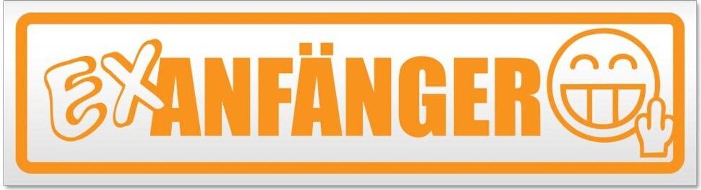 Kiwistar - Autoaufkleber - Orange - 60 x 16 cm - E x Anfänger - Hinweis Aufkleber Sticker für Auto, Kfz, Fahrrad, PKW, LKW