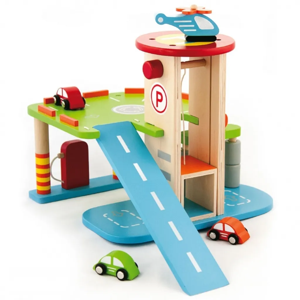 Viga 59963vg Garage à deux étages en bois naturel pour enfant de 3 ans