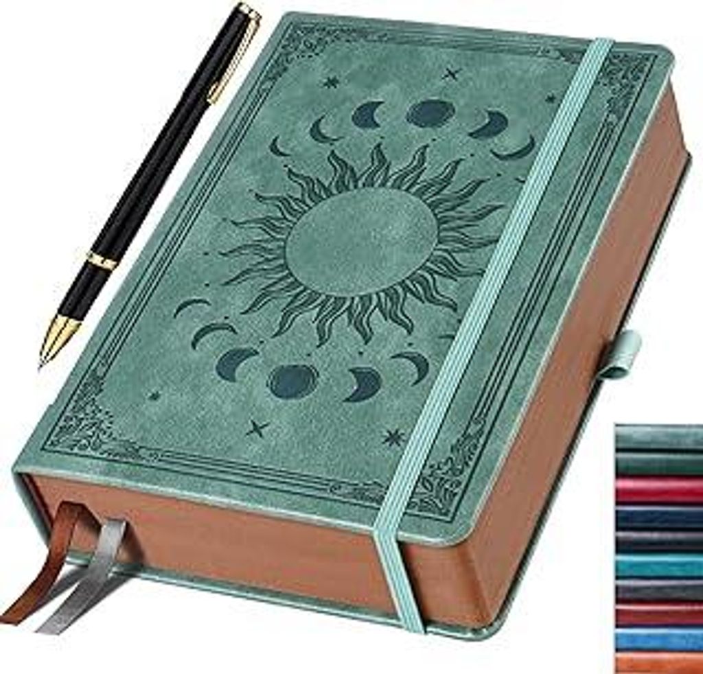 HwxBen Notizbuch (14.5 x 21 cm) Liniert, 360 Seiten – Tagebuch für Erwachsene mit Stift, Kunstleder Hardcover Notizblock – Ideal als Geschenk ...