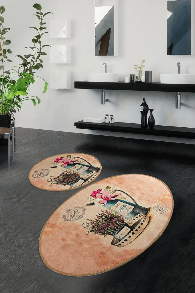 Tapis de Bain Anti-Glisse Lot de 2 Pièces pour Éviter l'Humidité au Sol