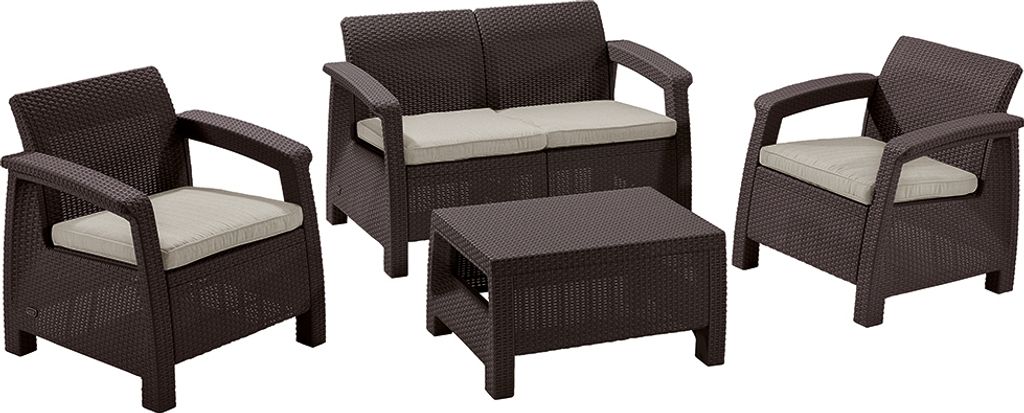 Garten-Set Corfu II Set - Braun / Hafer