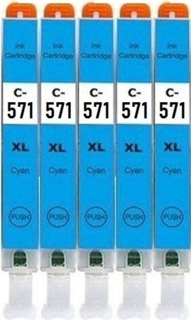 5 x cartouche d'encre compatible avec Canon CLI-571 Cyan XL Image du produit 