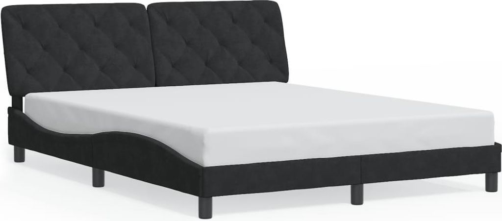 vidaXL Bettgestell ohne Matratze Schwarz 160x200 cm Samt