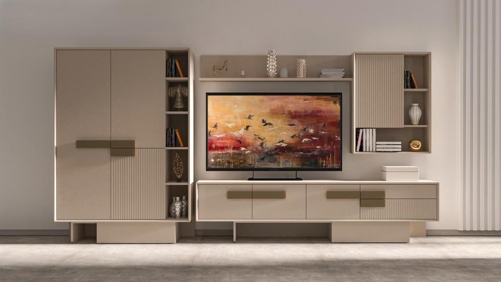 Modernes TV-Unit und Sideboard Set mit Regalen und Aufbewahrung