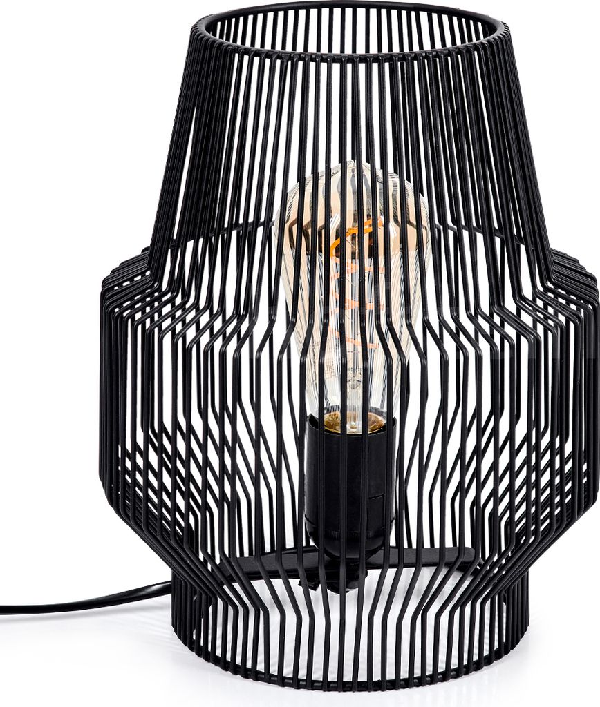 Pieris moderne Tischlampe aus Metall in Schwarz