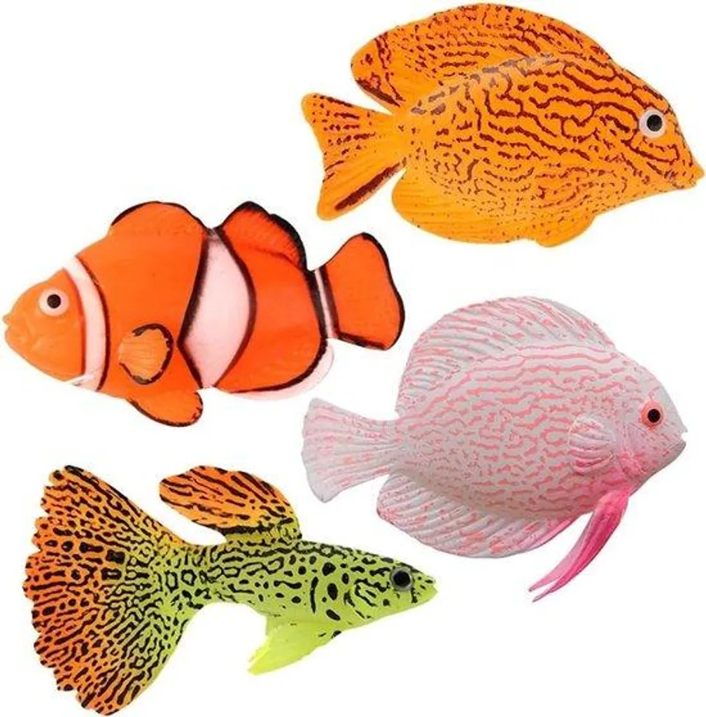 Décoration d'aquarium en silicone pour poissons tropicaux - Lot de 3