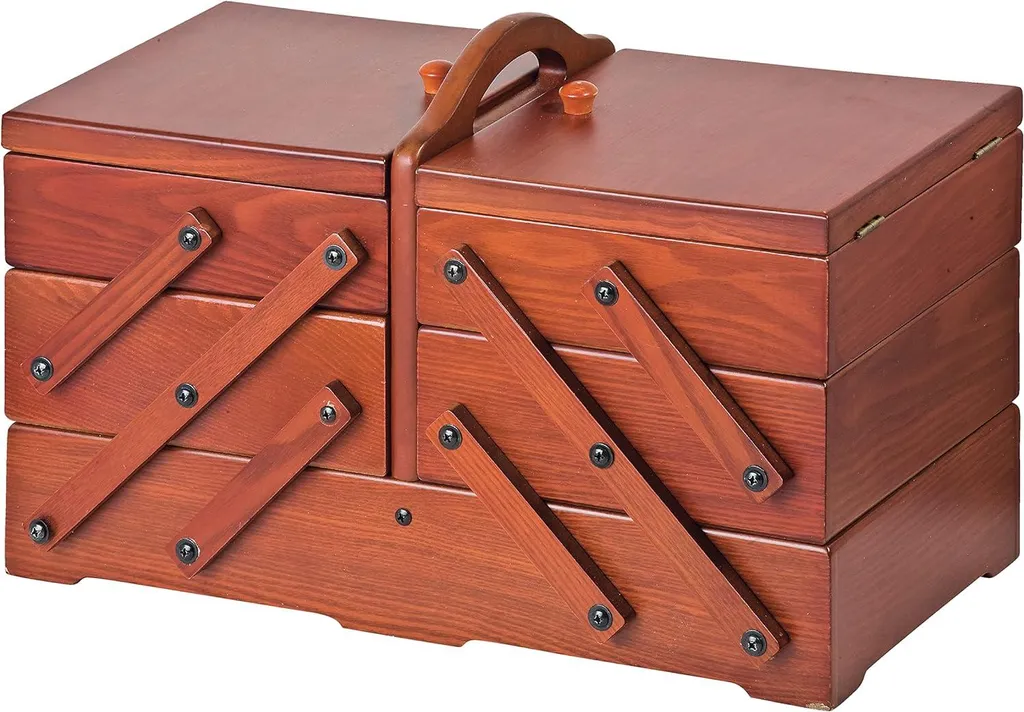 Boîte à couture 6 compartiments avec couvercle - Rangement élégant
