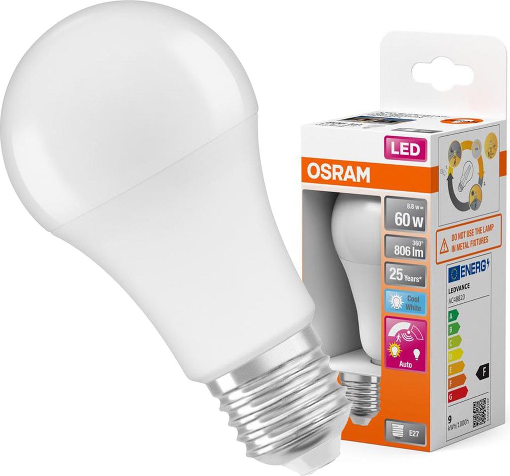 Żarówka LED A60 E27 8.8W = 60W 806lm 4000K Neutralna 200° z Zdjęcie produktu 