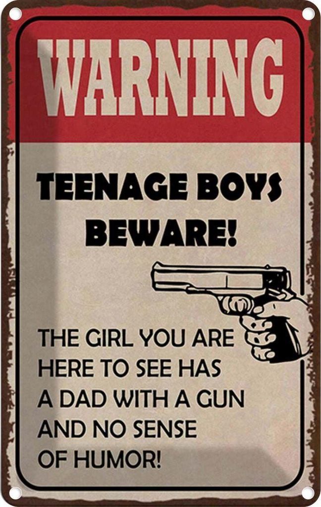 vianmo Blechschild 30x20 cm warning teenage boys