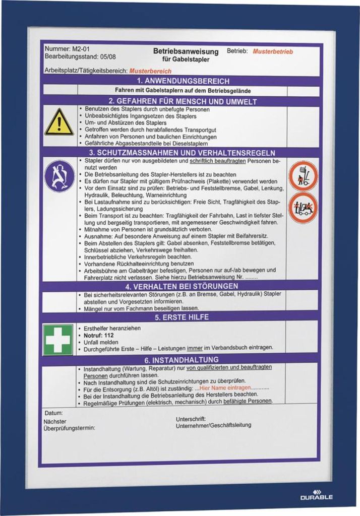 DURABLE Inforahmen Duraframe A4 selbstklebend 2 St dklblau Obrázok produktu 