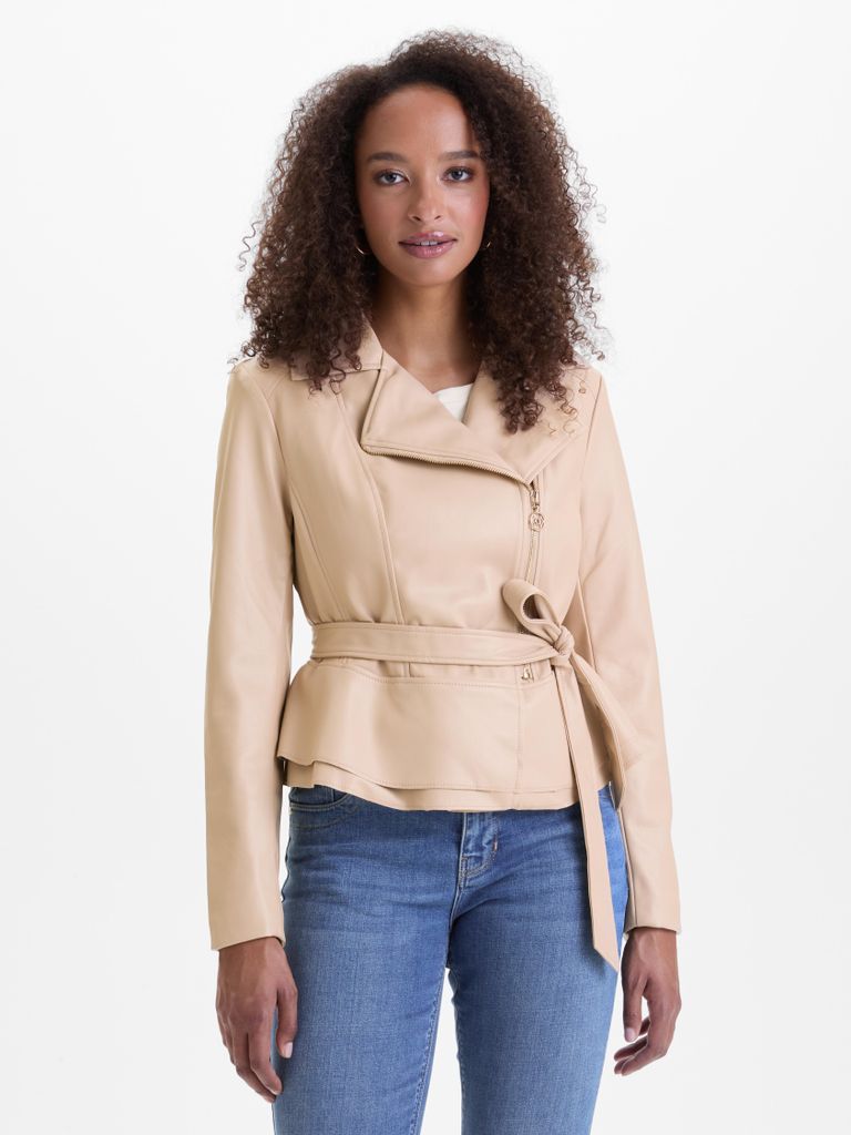 Orsay Beige Damen-Kunstlederjacke 40