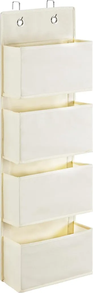 Rangement Mural Suspendu en Tissu avec 4 Poches pour Porte de Chambre