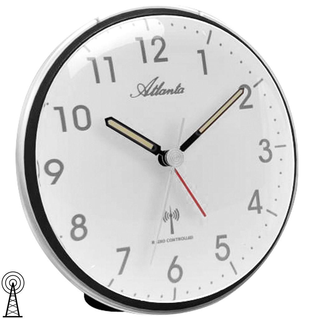 Atlanta 1828/7 Wecker Funk Funkwecker schwarz Licht Snooze Produktbild 