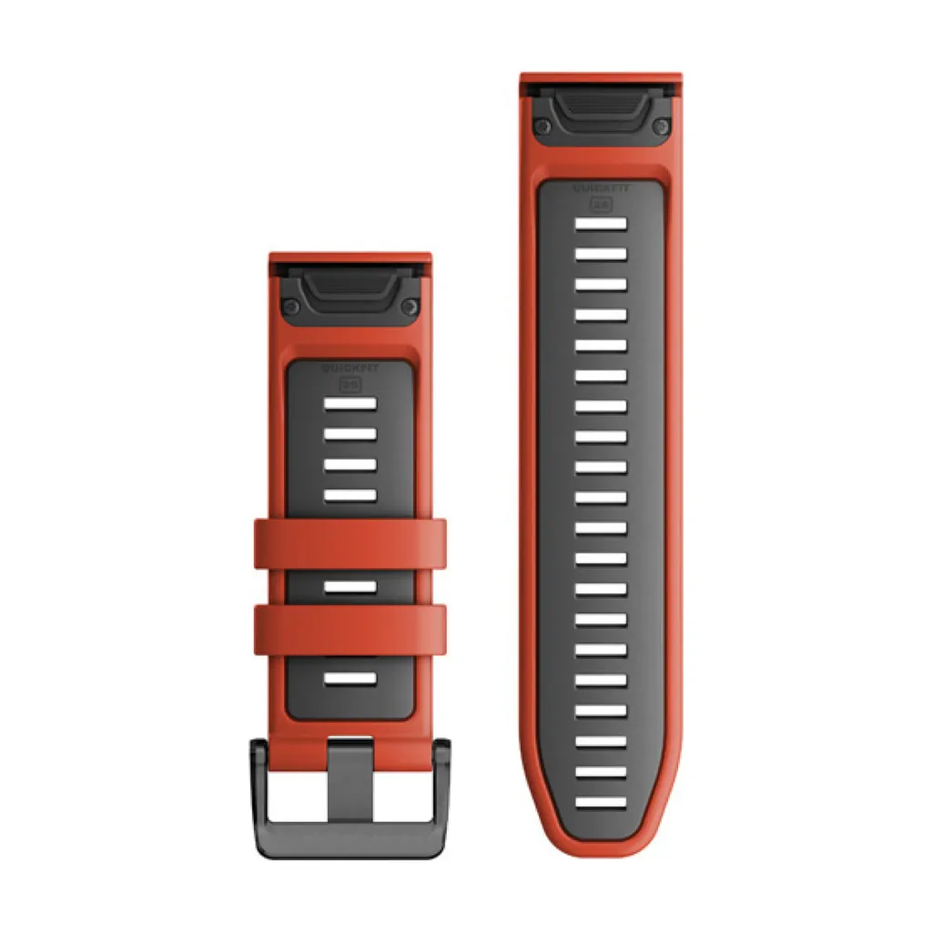 Garmin 010-13281-04 Cinturino QuickFit 26mm Silicone Grafite Rosso Originale - 2