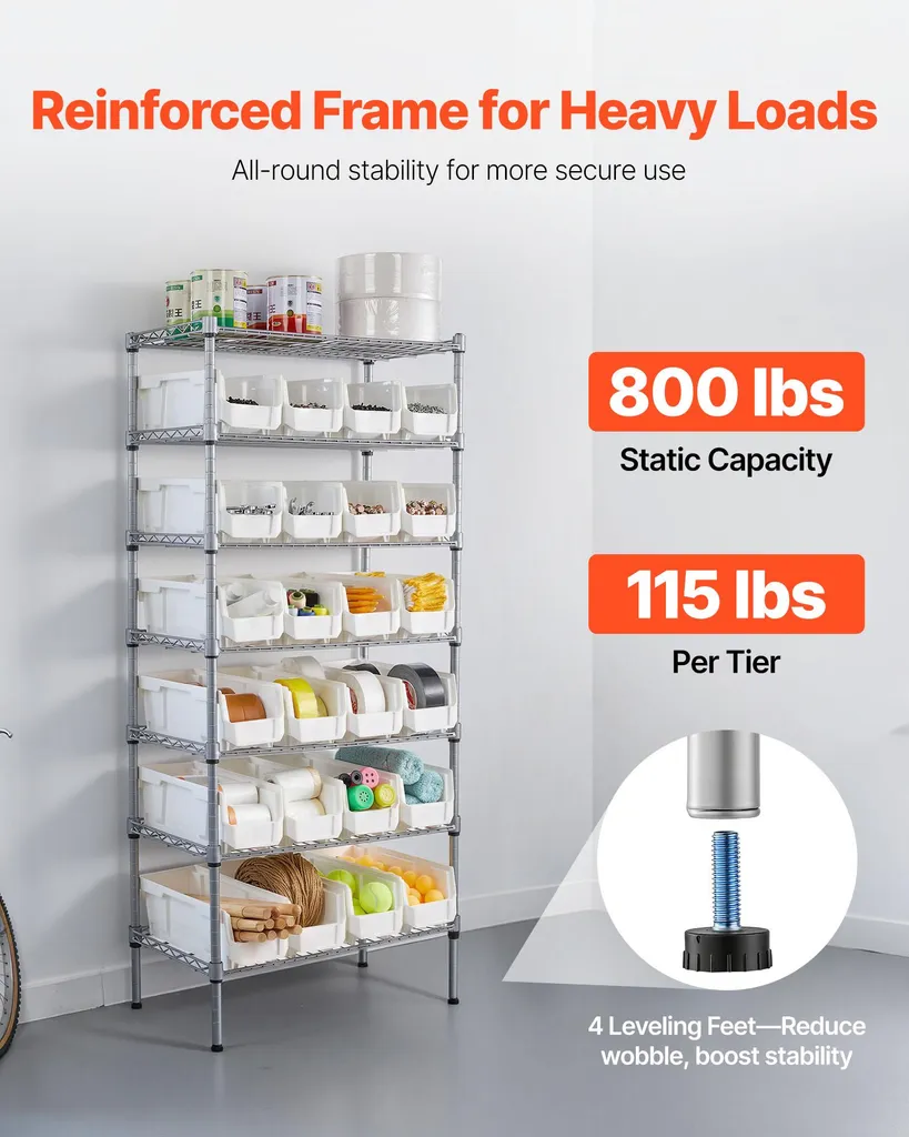 Étagère de Rangement Multi-usage 24 Bacs - Structure Acier Renforcé