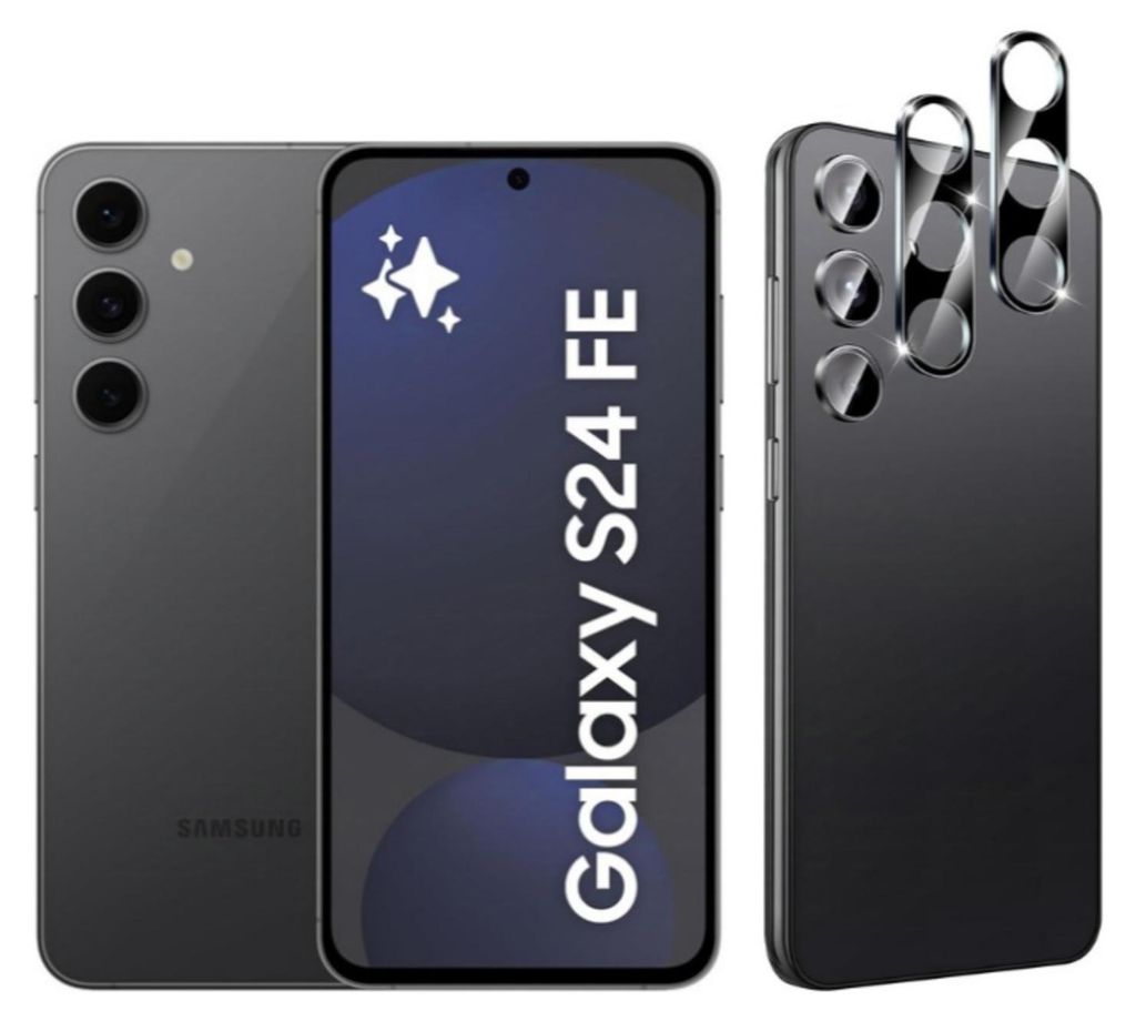 CLM-Tech 2X Kameraschutz kompatibel mit Samsung Galaxy S24 FE Kameraglas Panzerfolie Panzerglas Crystal Clear Kameraschutzfolie 9H Glas Schutz Glas...