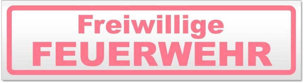 Kiwistar - Autoaufkleber - Hellrosa - 20 x 5,3 cm - Freiwillige Feuerwehr - Hinweis Aufkleber Sticker für Auto, Kfz, Fahrrad, PKW, LKW