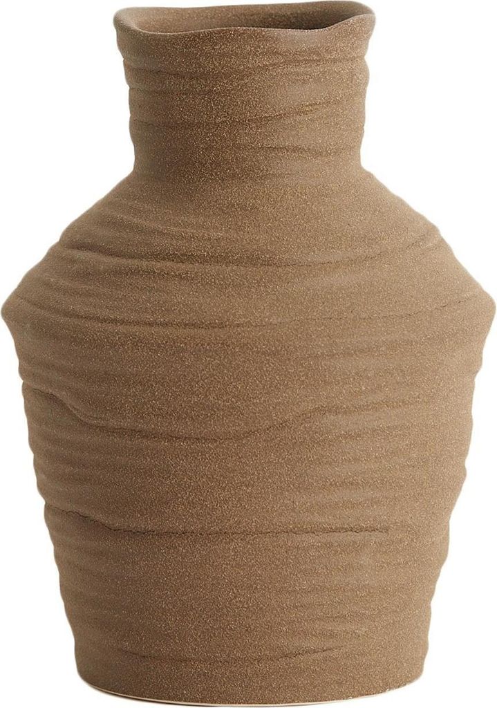 Vase - H 20,5 cm - Braun - Keramik - matt