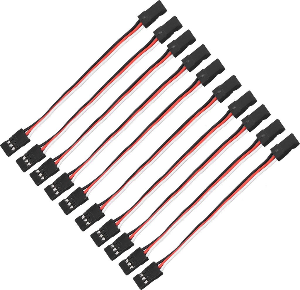 10PCS 3 Pin Servo Verlängerungskabel Modellauto Servotreiber Verbindungsleitung Messing Innenkern 100mm Buchse zu Buchse