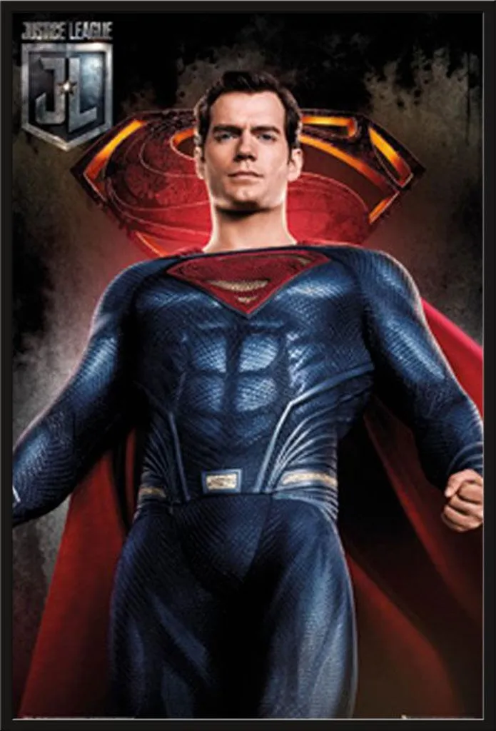 Cadre avec Affiche Justice League Superman Solo Décoration Murale Comics