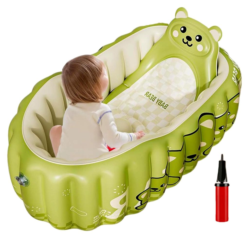 Aufblasbare Babybadewanne – Badewanne Reise Aufblasbar für Kleinkinder, Pool, faltbar, Zubehör Dusche Reise Haus Camping Urlaub Party