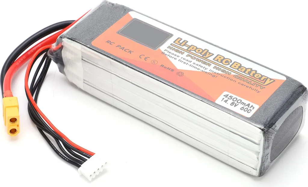 Batterie Lipo 4S 4500mAh pour Voiture RC et Hélicoptère - Puissance 14,8V