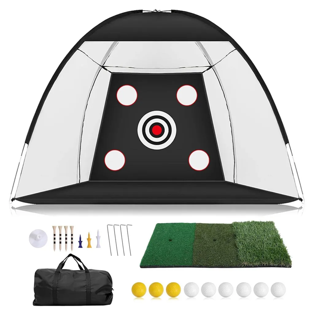 Filet d'entraînement de golf pour jardin et intérieur noir