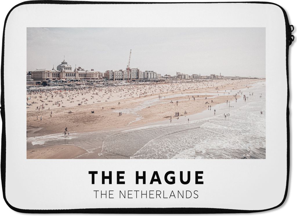 MuchoWow Laptop Hülle 14 ZollNiederlande - Den Haag - Strand Laptoptasche - Laptoptasche - Stoßsicher - Schutzhaube
