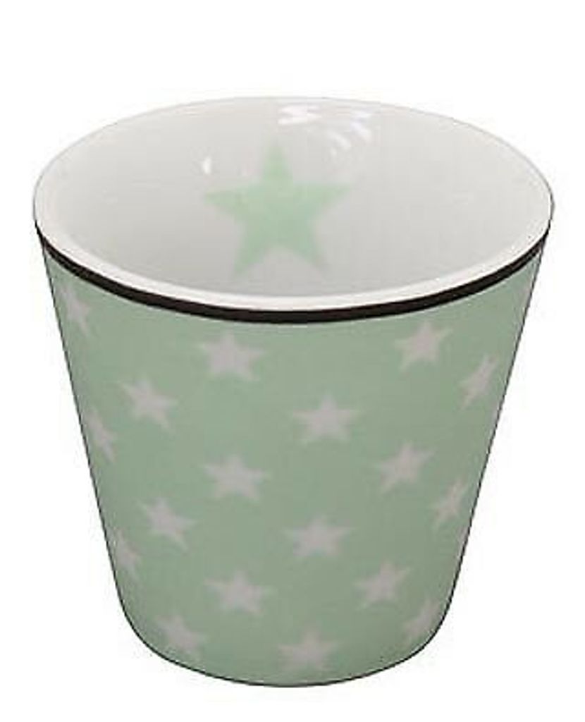 Krasilnikoff ESPRESSO Tasse STERNE Grün Porzellan weiße Stern Becher Kaffee